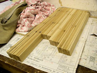 Red cedar string siding strips; enough for 99 strips