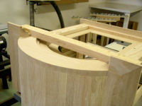 Front left/right moulding glued in place and kept straight with a slat