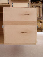roll top desk -- file drawer veneer detail