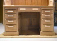 roll top desk -- drawer fronts/pulls mounted