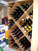 wine rack -- filled with bottles