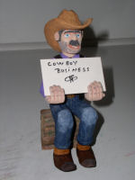 cowboy card holder -- at work