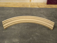 Outside arch of top moulding shaped
