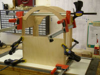 Hood section glued using a temporary back board