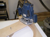 Same setup for routing hood arched top moulding