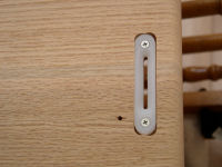 roll top desk -- detail of slot for mounting upper desk