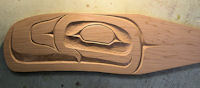 Left side salmon ray carved